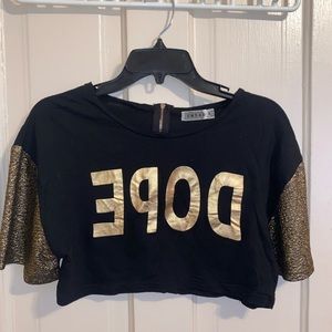 “DOPE” Backwards Cropped Tee